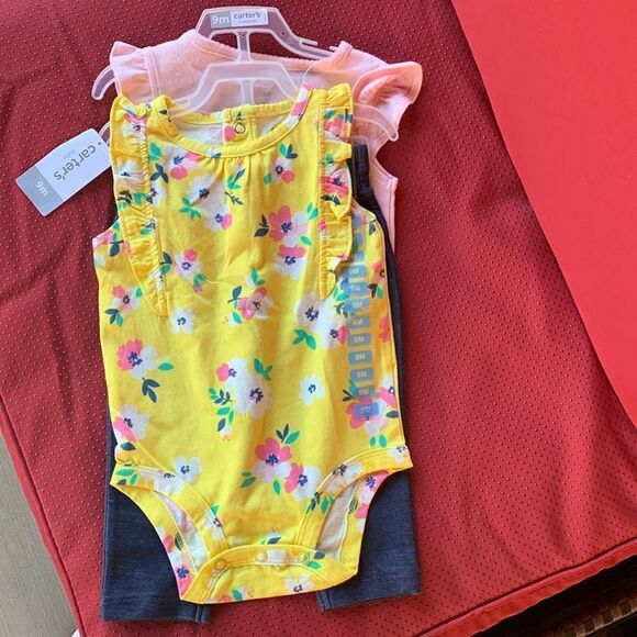 Take 50% OFF- Carter 3pcs Girls Wear, Size-9M - Picture 1 of 6